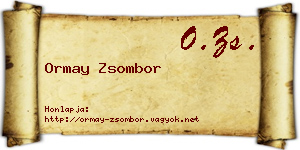 Ormay Zsombor névjegykártya